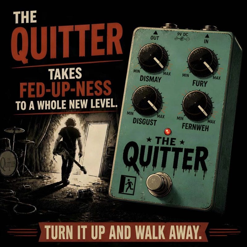 The Quitter – a guitar pedal that takes fed-up-ness to a whole new level