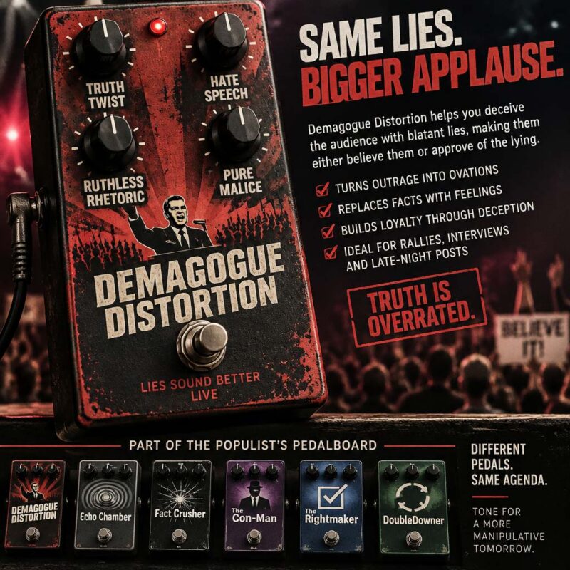 Demagogue Distortion Guitar Pedal – part of the ever more popular populist's pedalboard