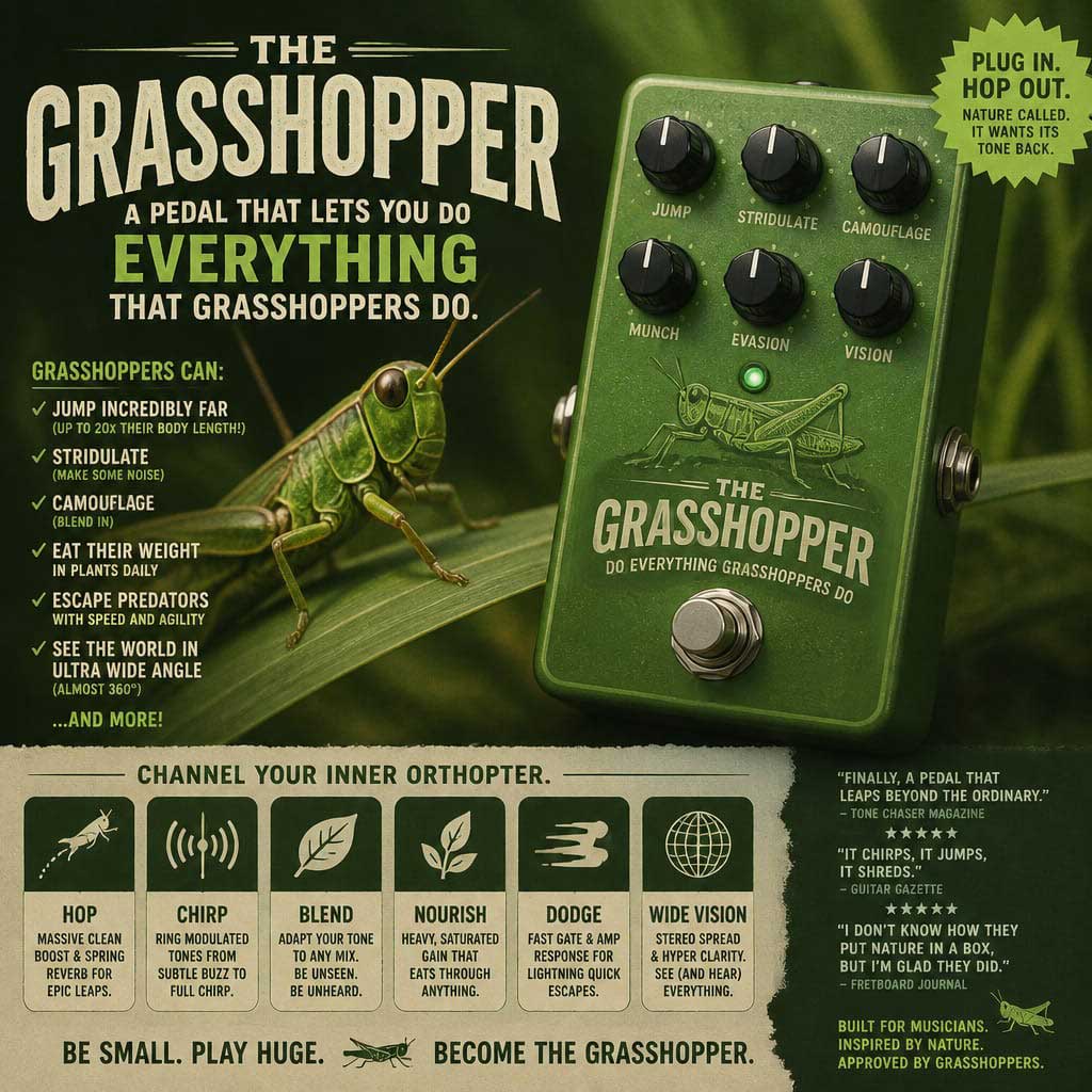 The Grasshopper – a guitar pedal inspired by nature. And insects.